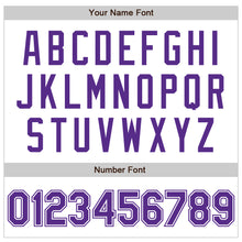Load image into Gallery viewer, Custom White Purple Authentic Baseball Jersey
