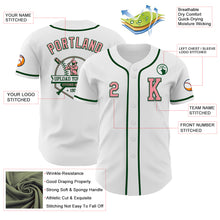Load image into Gallery viewer, Custom White Medium Pink-Green Authentic Baseball Jersey
