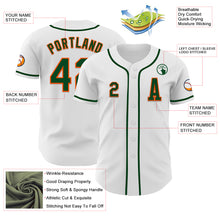 Load image into Gallery viewer, Custom White Green-Orange Authentic Baseball Jersey
