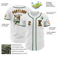 Load image into Gallery viewer, Custom White Green-Orange Authentic Baseball Jersey
