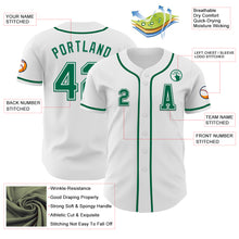Load image into Gallery viewer, Custom White Kelly Green Authentic Baseball Jersey
