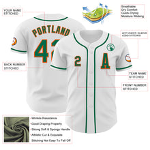 Load image into Gallery viewer, Custom White Kelly Green-Orange Authentic Baseball Jersey
