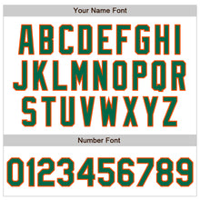Load image into Gallery viewer, Custom White Kelly Green-Orange Authentic Baseball Jersey
