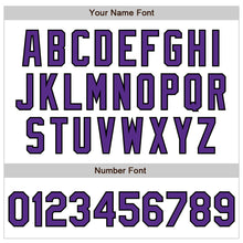 Load image into Gallery viewer, Custom White Purple-Black Authentic Baseball Jersey
