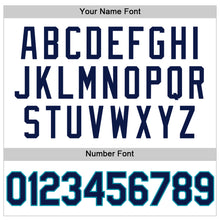 Load image into Gallery viewer, Custom White Navy-Teal Authentic Throwback Basketball Jersey
