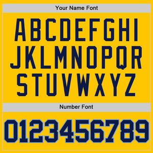 Custom Yellow Navy-Light Blue Authentic Basketball Jersey