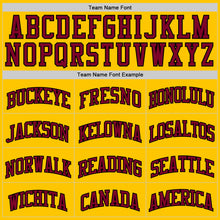 Load image into Gallery viewer, Custom Yellow Maroon-Black Authentic Basketball Jersey

