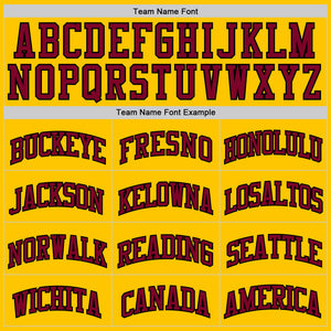 Custom Yellow Maroon-Black Authentic Basketball Jersey