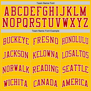 Custom Yellow Red-White Authentic Basketball Jersey