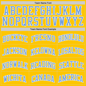 Custom Yellow Light Blue-White Authentic Basketball Jersey