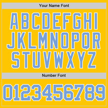Load image into Gallery viewer, Custom Yellow Light Blue-White Authentic Basketball Jersey
