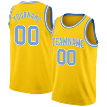 Load image into Gallery viewer, Custom Yellow Light Blue-White Authentic Basketball Jersey
