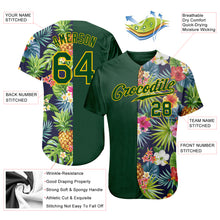 Load image into Gallery viewer, Custom 3D Pattern Design Tropical Pattern With Pineapples Palm Leaves And Flowers Authentic Baseball Jersey
