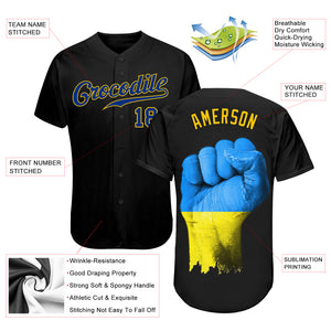 Custom 3D Pattern Design Solidarity With Ukraine Patriotic And Togetherness Authentic Baseball Jersey