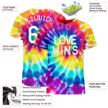 Custom Rainbow For Pride Month Love Wins LGBT Performance T-Shirt