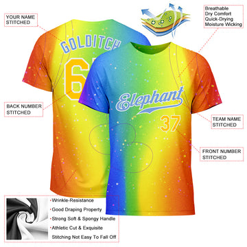 Custom Rainbow For Pride Month Love Is Love LGBT Performance T-Shirt