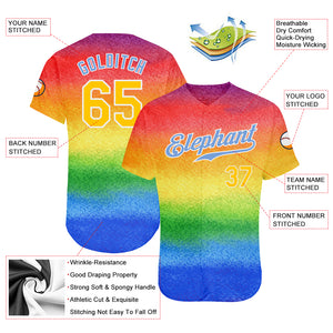 Custom Rainbow For Pride Month Love Is Love LGBT Authentic Baseball Jersey