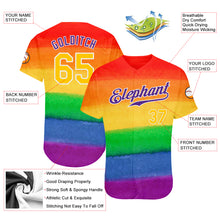 Load image into Gallery viewer, Custom Rainbow For Pride Month Love Is Love LGBT Authentic Baseball Jersey
