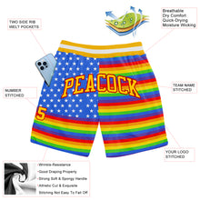 Load image into Gallery viewer, Custom Rainbow For Pride Month Love Is Love LGBT Authentic Basketball Shorts
