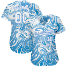 Load image into Gallery viewer, Custom 3D Pattern Design Abstract Ocean With Waves Fluid Art Authentic Baseball Jersey
