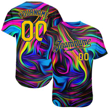 Load image into Gallery viewer, Custom 3D Pattern Design Abstract Colorful Psychedelic Fluid Art Authentic Baseball Jersey
