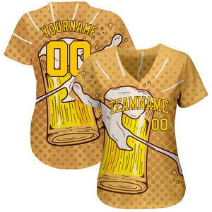 Custom 3D Pattern Design Let's Drink Authentic Baseball Jersey