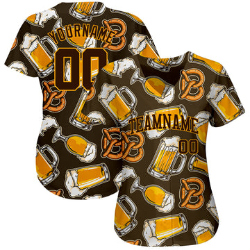 Custom 3D Pattern Design Beer Authentic Baseball Jersey