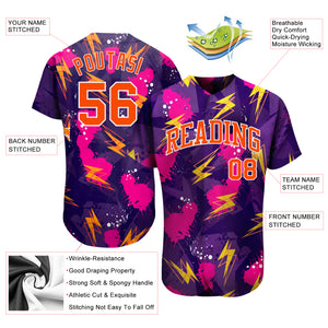 Custom 3D Pattern Design Music Festival Authentic Baseball Jersey