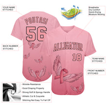 Load image into Gallery viewer, Custom 3D Pink Ribbon With Angel Wings Breast Cancer Awareness Month Women Health Care Support Authentic Baseball Jersey
