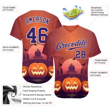 Load image into Gallery viewer, Custom 3D Pattern Halloween Pumpkins Horror Night Authentic Baseball Jersey
