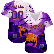 Load image into Gallery viewer, Custom 3D Pattern Halloween Pumpkins Horror Night Authentic Baseball Jersey
