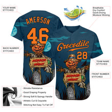 Load image into Gallery viewer, Custom 3D Pattern Halloween Pumpkins Horror Night Authentic Baseball Jersey
