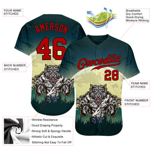 Custom 3D Pattern Halloween Trick Treat Horror Night Authentic Baseball Jersey