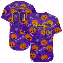 Load image into Gallery viewer, Custom 3D Pattern Halloween Pumpkins Authentic Baseball Jersey
