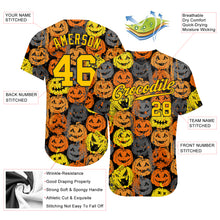 Load image into Gallery viewer, Custom 3D Pattern Halloween Pumpkins Authentic Baseball Jersey
