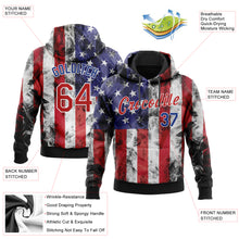 Load image into Gallery viewer, Custom Stitched White Red Royal-Black 3D American Flag Fashion Sports Pullover Sweatshirt Hoodie

