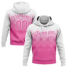 Load image into Gallery viewer, Custom Stitched White Pink 3D Pattern Design Sports Pullover Sweatshirt Hoodie
