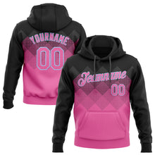 Load image into Gallery viewer, Custom Stitched Pink Pink Black-Light Blue 3D Pattern Design Sports Pullover Sweatshirt Hoodie
