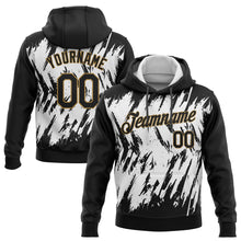Load image into Gallery viewer, Custom Stitched White Black-Old Gold 3D Pattern Design Sports Pullover Sweatshirt Hoodie
