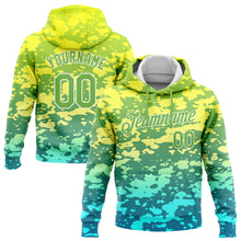 Load image into Gallery viewer, Custom Stitched Gold Neon Green-White 3D Pattern Design Gradient Abstract Sports Pullover Sweatshirt Hoodie
