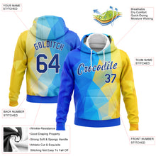 Load image into Gallery viewer, Custom Stitched Gold Royal-White 3D Pattern Design Ukrainian Flag Sports Pullover Sweatshirt Hoodie
