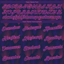 Load image into Gallery viewer, Custom Stitched Navy Purple-Pink 3D Pattern Design Sports Pullover Sweatshirt Hoodie
