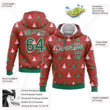 Load image into Gallery viewer, Custom Stitched Red Kelly Green-White 3D Christmas Trees Sports Pullover Sweatshirt Hoodie
