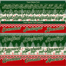 Load image into Gallery viewer, Custom Stitched Red Green-Cream 3D Christmas Reindeers Sports Pullover Sweatshirt Hoodie
