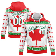 Load image into Gallery viewer, Custom Stitched Red White-Kelly Green 3D Canadian Flag Sports Pullover Sweatshirt Hoodie
