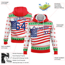 Load image into Gallery viewer, Custom Stitched Red Royal-Kelly Green 3D American Flag Sports Pullover Sweatshirt Hoodie
