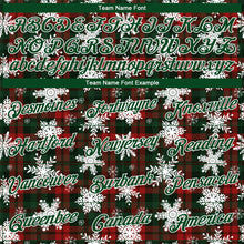 Load image into Gallery viewer, Custom Stitched Red Green-White 3D Christmas Plaid And Snow Sports Pullover Sweatshirt Hoodie
