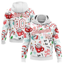 Load image into Gallery viewer, Custom Stitched White White-Red 3D Christmas Sloths Sports Pullover Sweatshirt Hoodie
