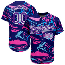 Load image into Gallery viewer, Custom Figure Purple-White 3D Pattern Design Authentic Baseball Jersey
