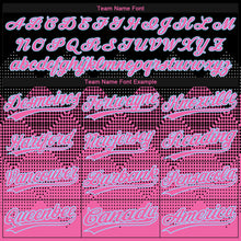 Load image into Gallery viewer, Custom Black Pink-Light Blue 3D Pattern Design Authentic Baseball Jersey
